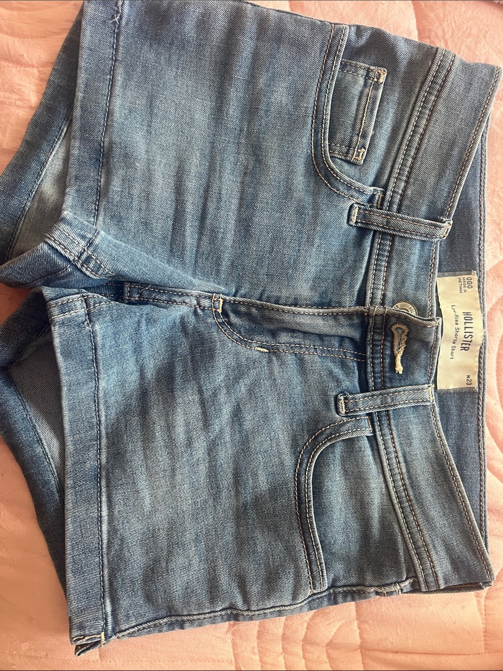 Hollister Women's Medium Blue Low Waist Shorty Shorts